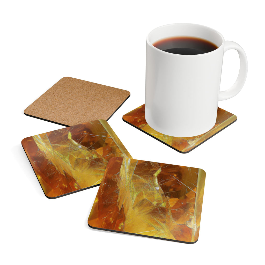 COSMIC COASTER Set - Yellow Fluorite
