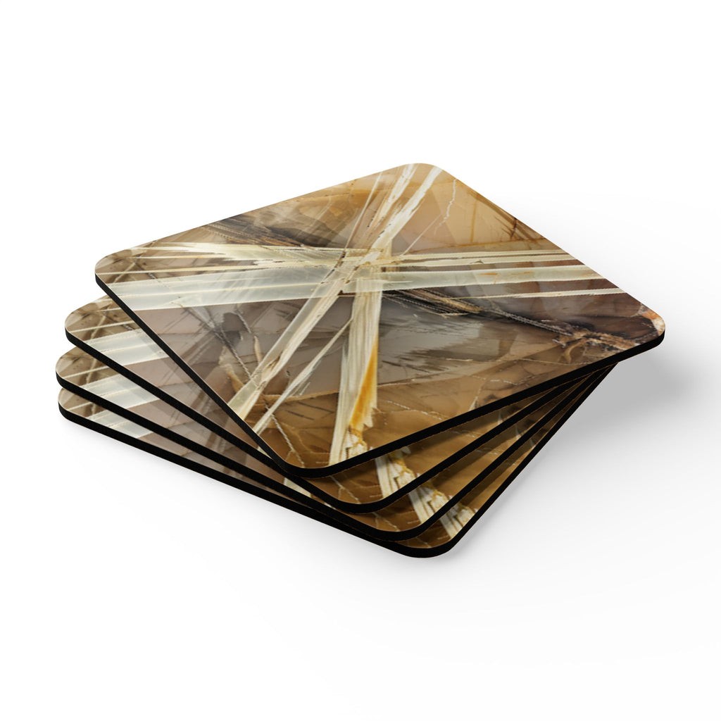COSMIC COASTER Set - Rutilated Quartz
