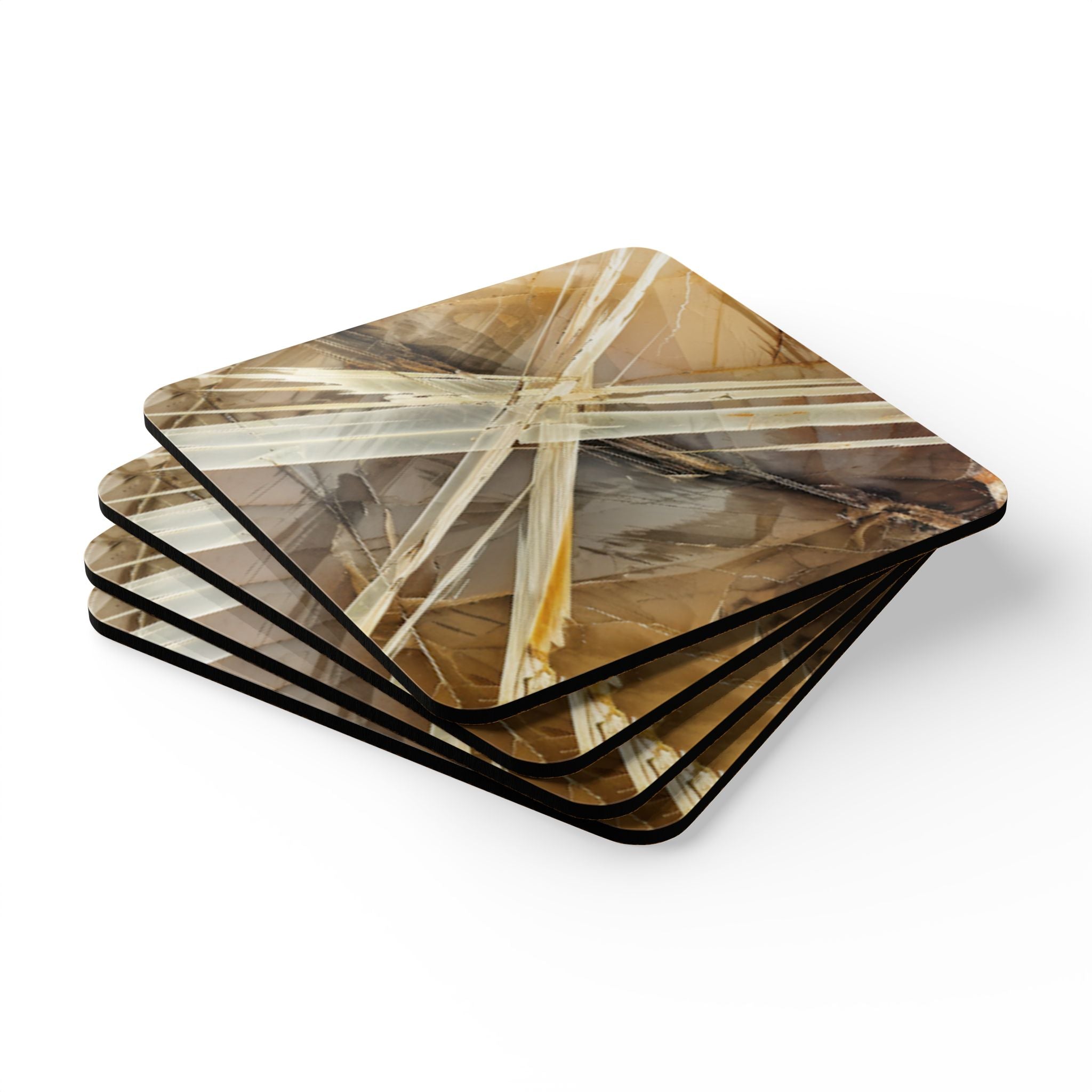 COSMIC COASTER Set - Rutilated Quartz