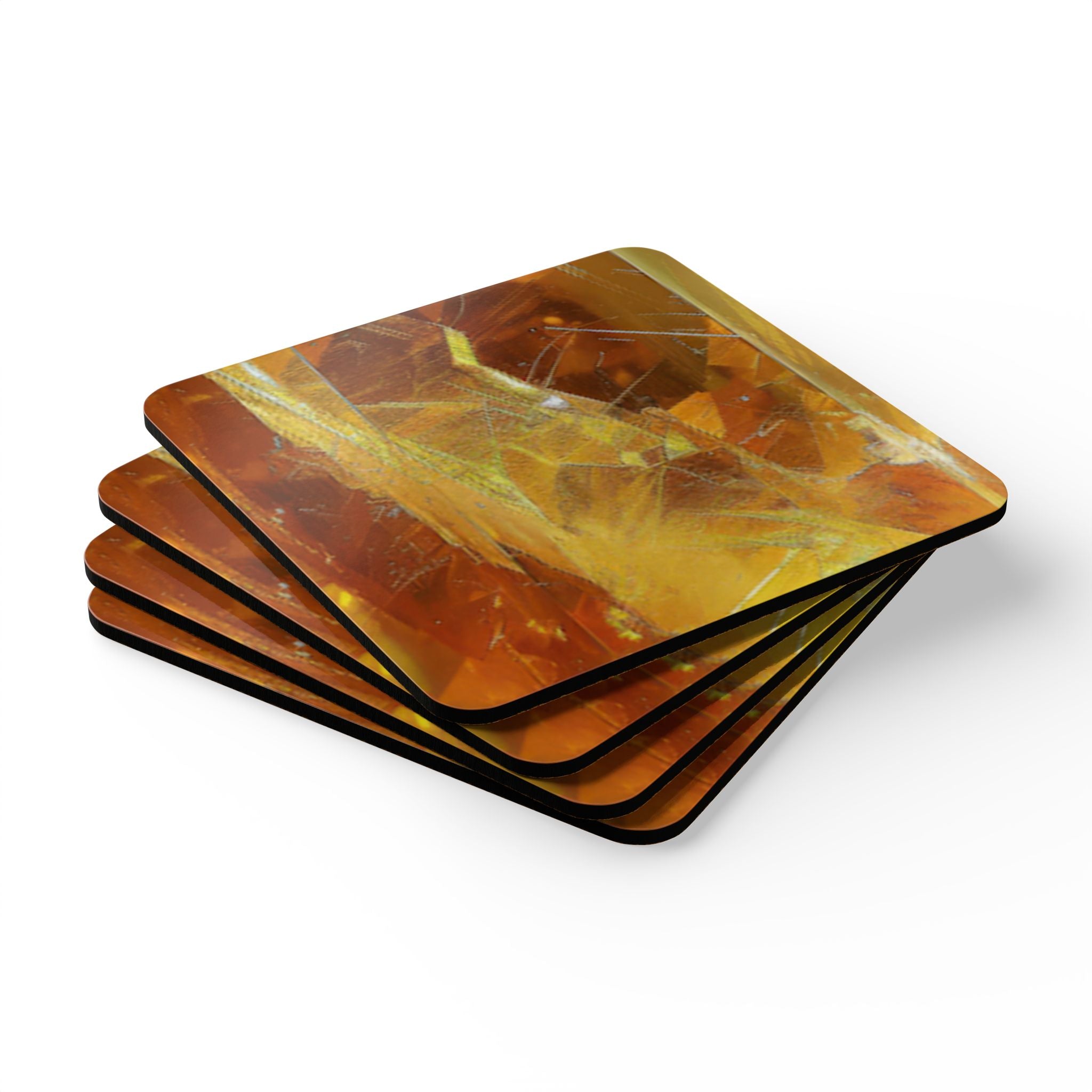 COSMIC COASTER Set - Yellow Fluorite